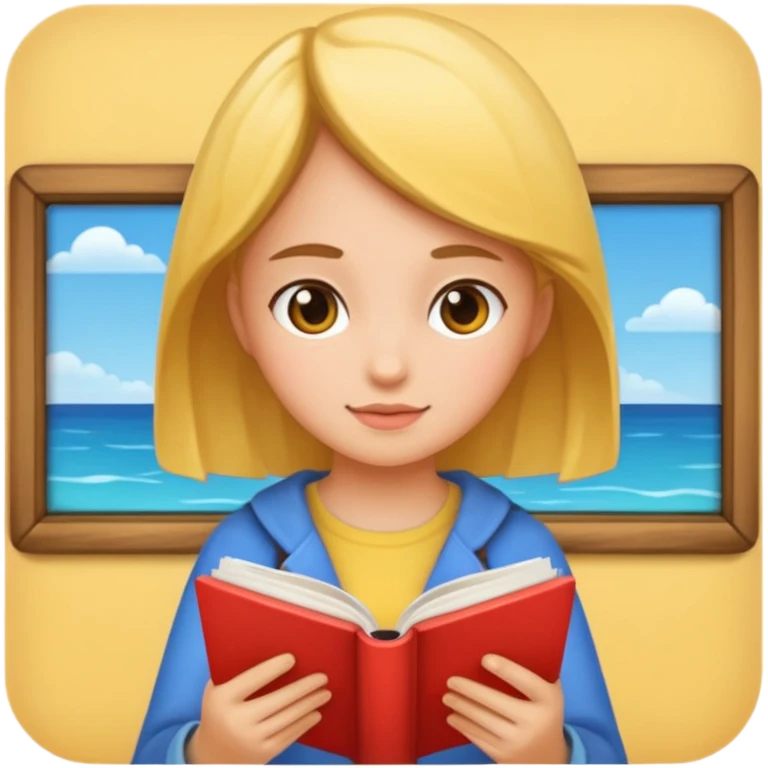 A girl reading book emoji