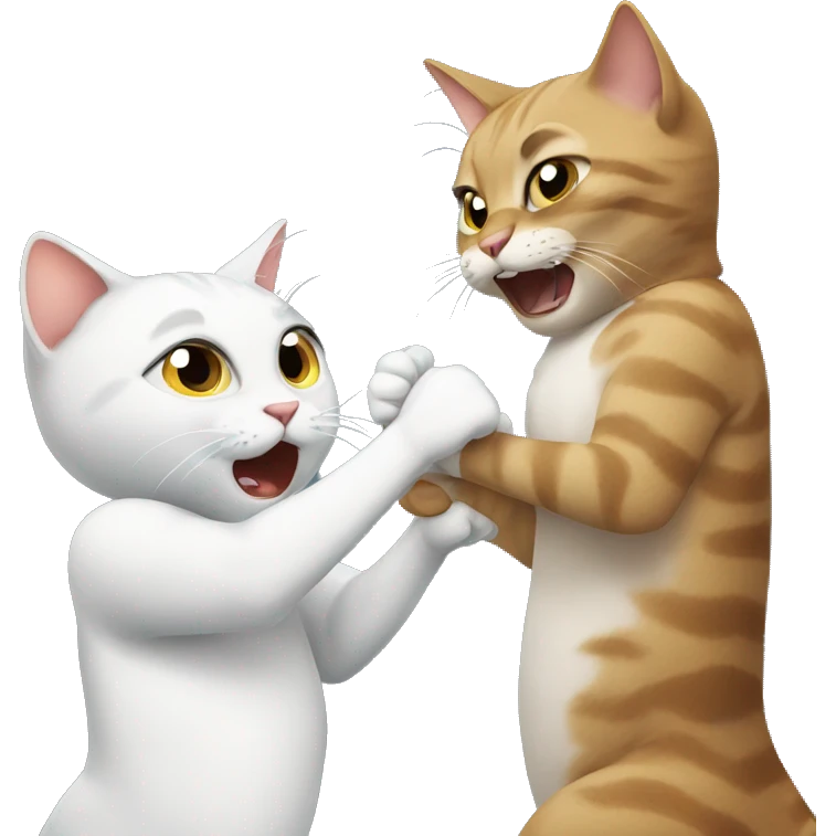 Cats fighting emoji