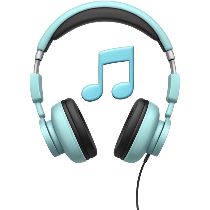 Minimalist headphones with a floating eighth note, soft lines, pastel background, symbolizing music as relaxation. emoji