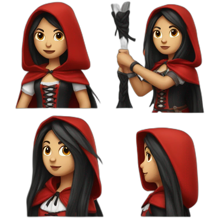 red-ridding-hood-with-long-black-strait-hair-with-white-break emoji