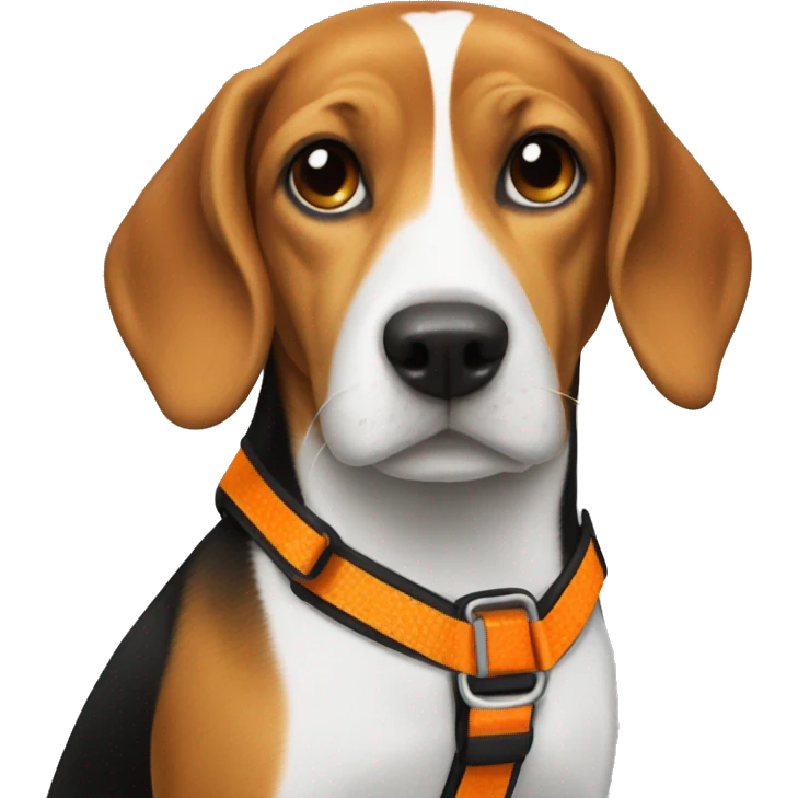 Beagle with an orange harness emoji
