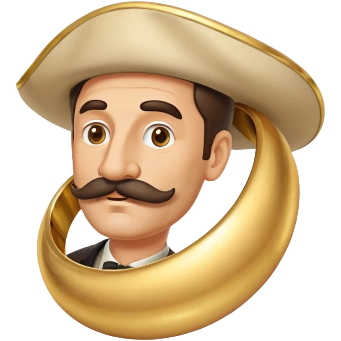 italian man Luigi Mangione with mustache wearing a large gold wedding band emoji