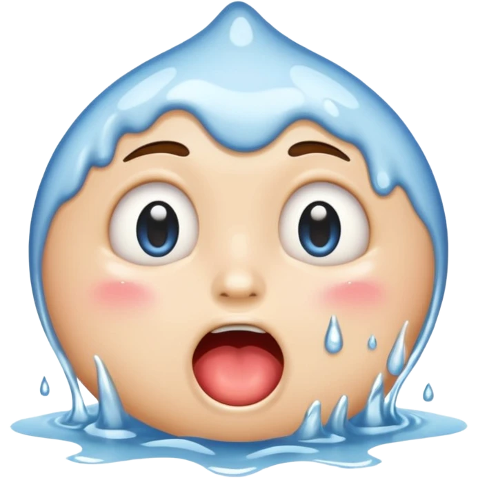 Make it emoji not a person Drooling and face wet and water is white emoji