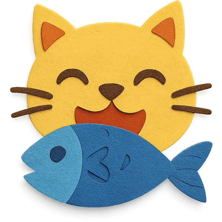 gato a comer peixe emoji
