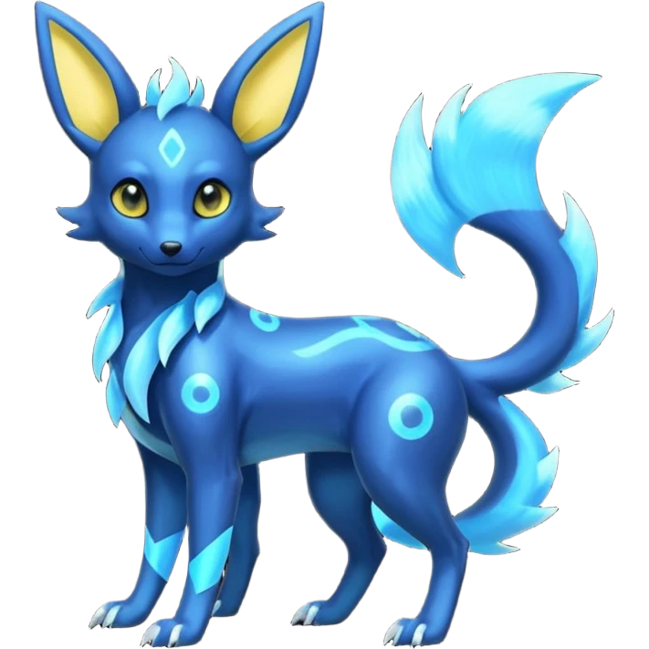 Blue Shiny Umbreon-Salandit-Jolteon-fusion emoji