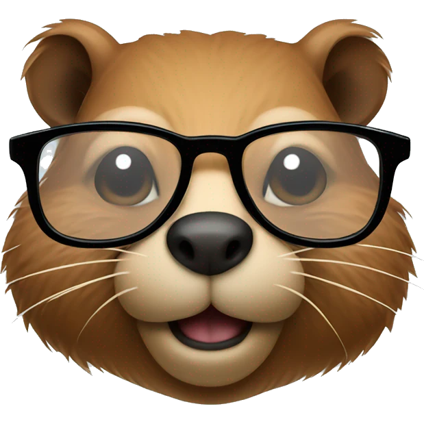 Beaver with square glasses emoji