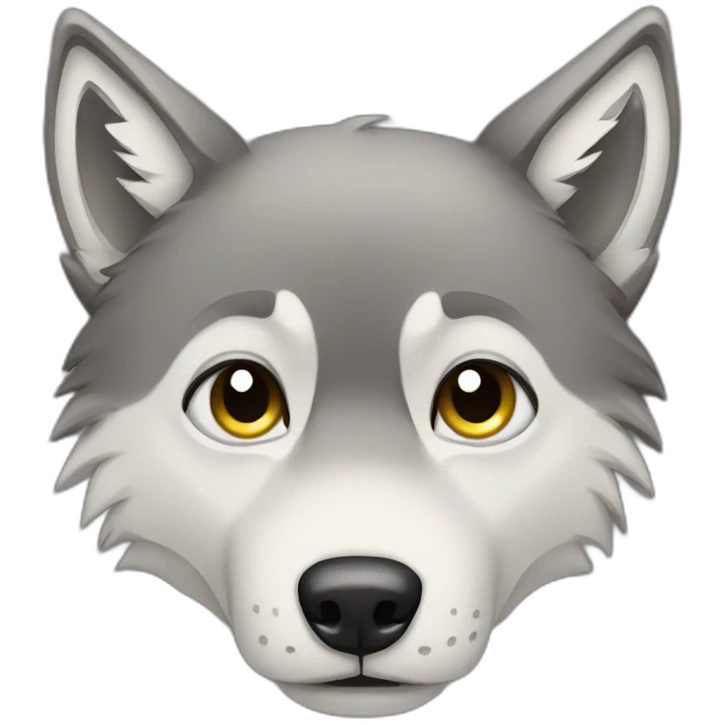 lonely wolf crying emoji