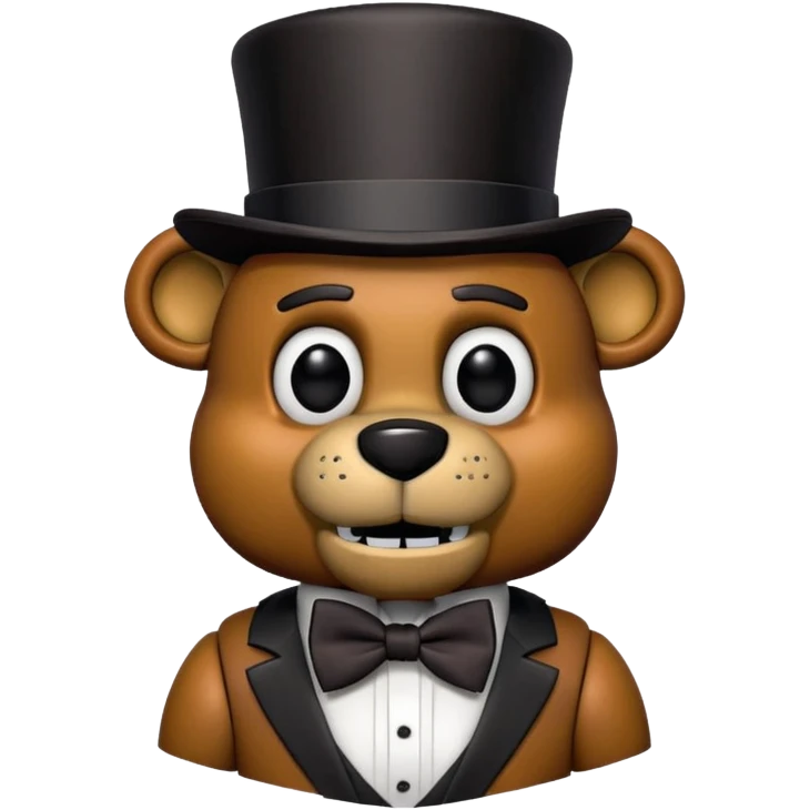 Freddy Fazbear from Five Nights at Freddy's with top hat and bow tie emoji