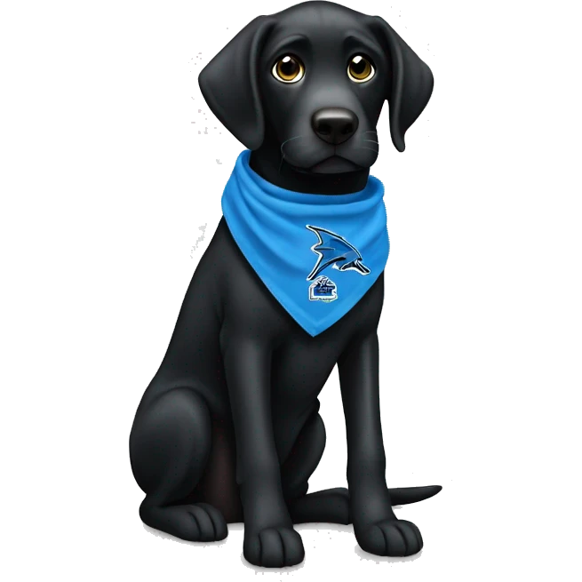 Black Lab dog in a Detroit Lions bandana or jersey  emoji