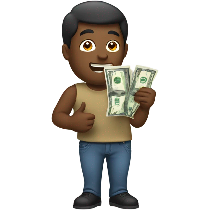 Holding money emoji