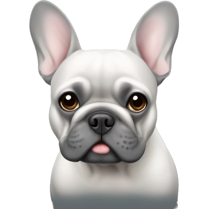 grey French bulldog  emoji