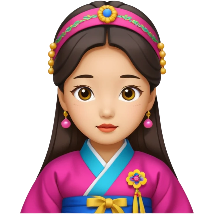 Asian girl wearing traditional Korean clothes emoji