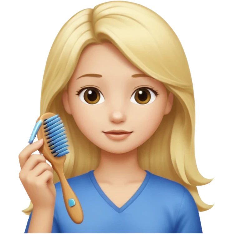 Cute car brushing hair emoji