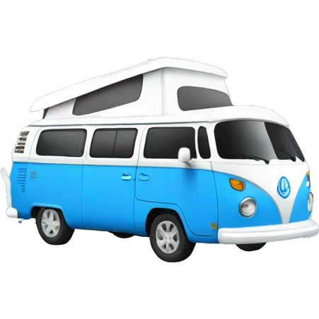 California campervan blue white emoji