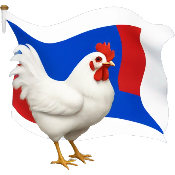 chicken flag french blue white red emoji