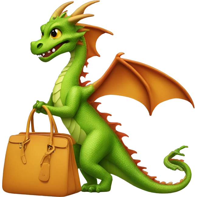 Dragon with a Birkin bag  emoji
