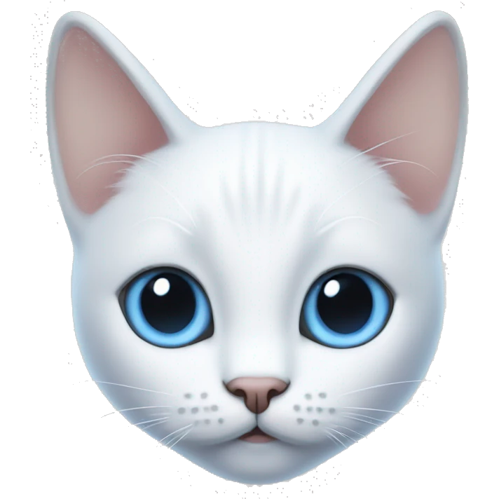 White cat with blue eyes and small ears emoji