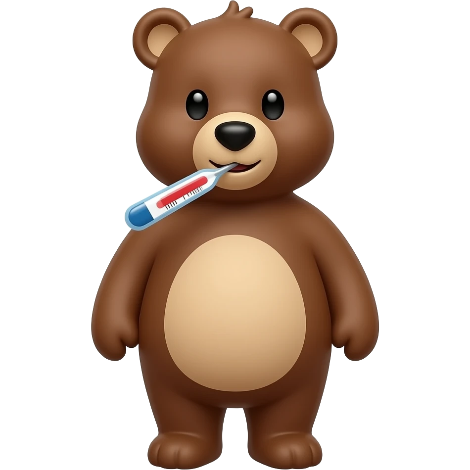 bear with a thermometer in his mouth emoji