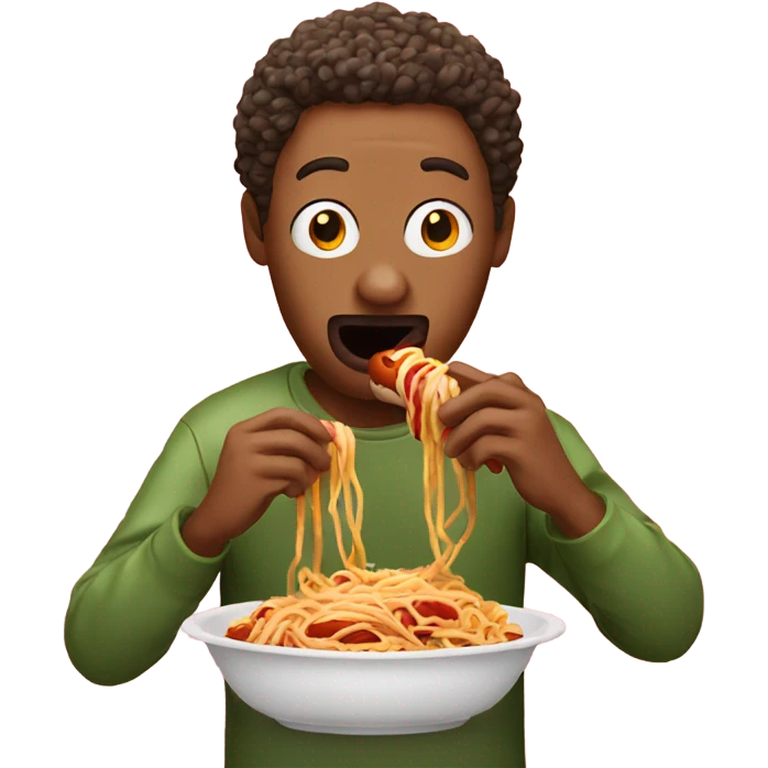 hotdog person eating spaghetti emoji