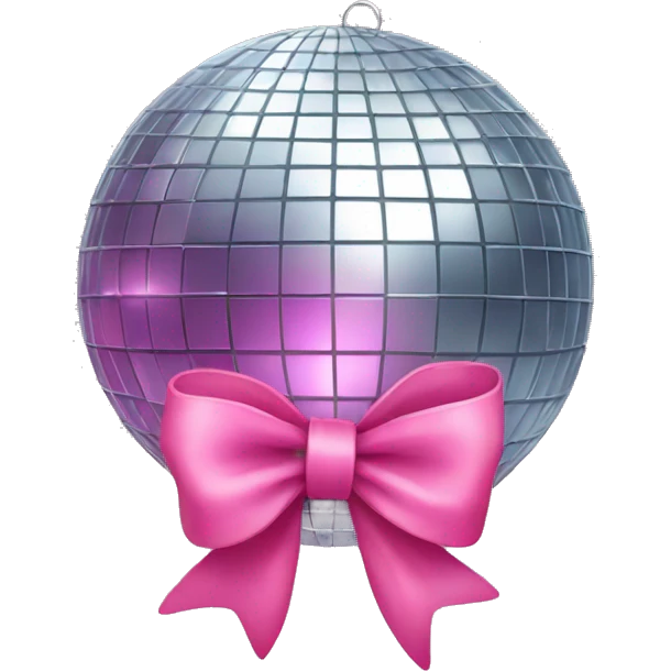 Disco ball with a pink bow emoji