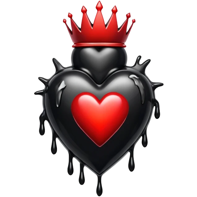 black metal music style black Sacred heart emoji