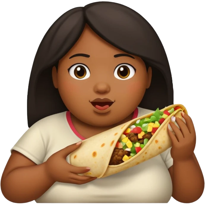 Fat black girl eating a burrito  emoji