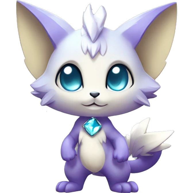 a anthro chibi-style shiny gem-sparkle-Fakémon-hybrid full body emoji
