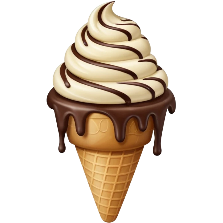 melted white and dark chocolate ice cream emoji