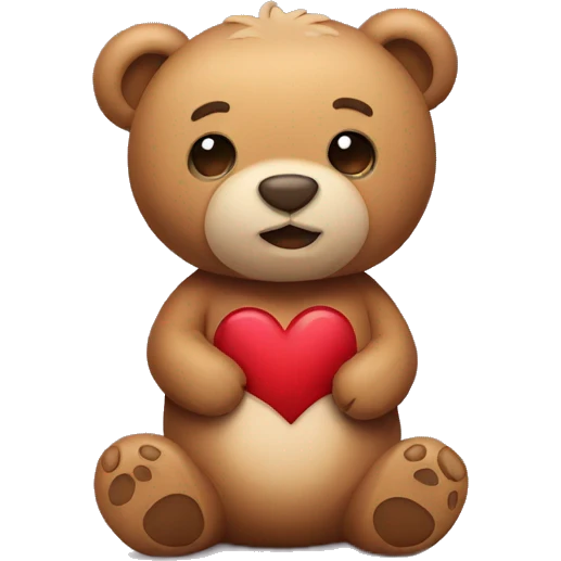teddy bear with heart stomach emoji