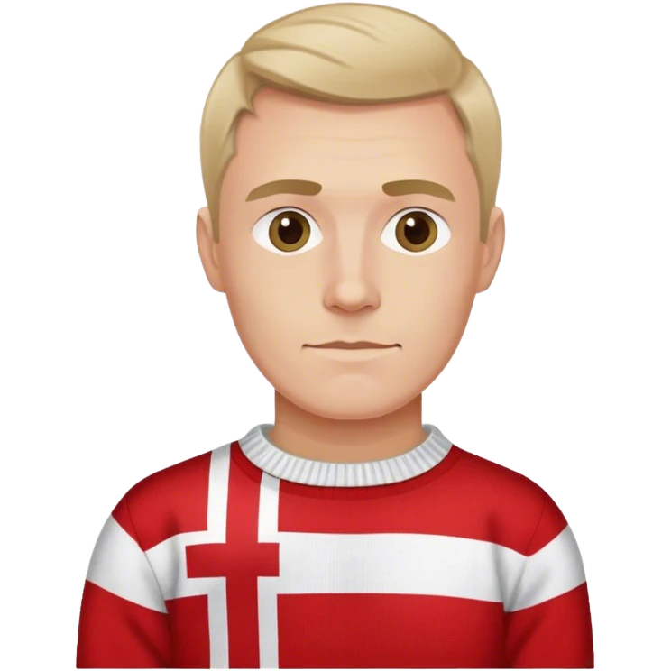 Danish man in sweater with danish flag emoji