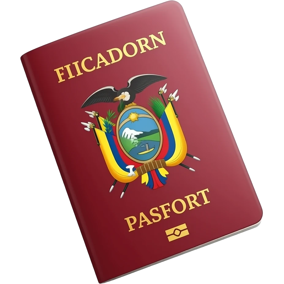 un pasaporte ecuatoriano rojo emoji