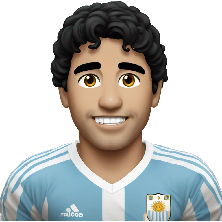 maradona argentina young smile emoji