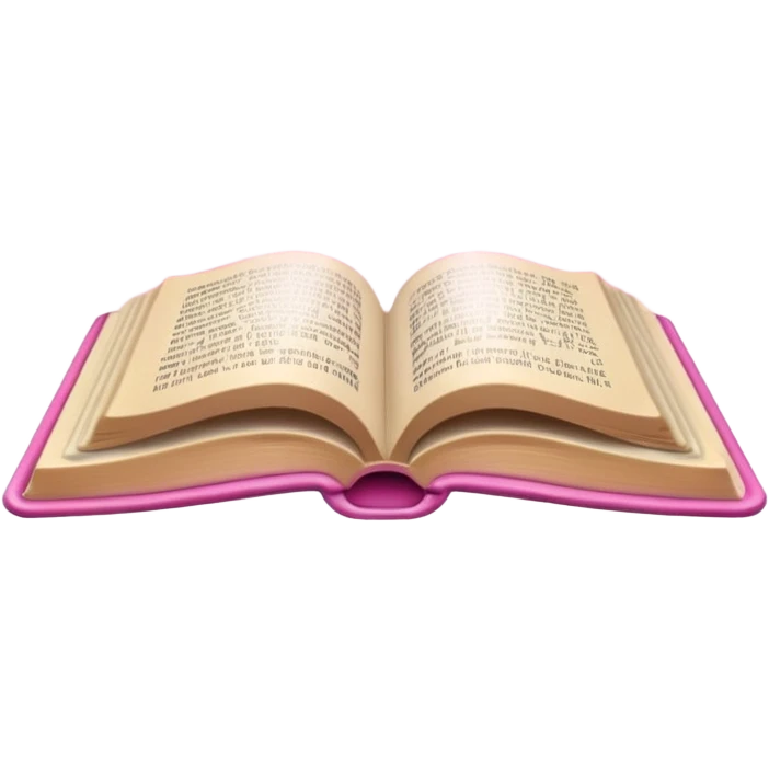 An open pink book with glowing light rays emerging from its pages, magical atmosphere, emoji