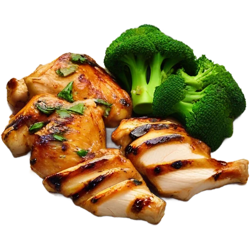 grill chicken with broccoli emoji