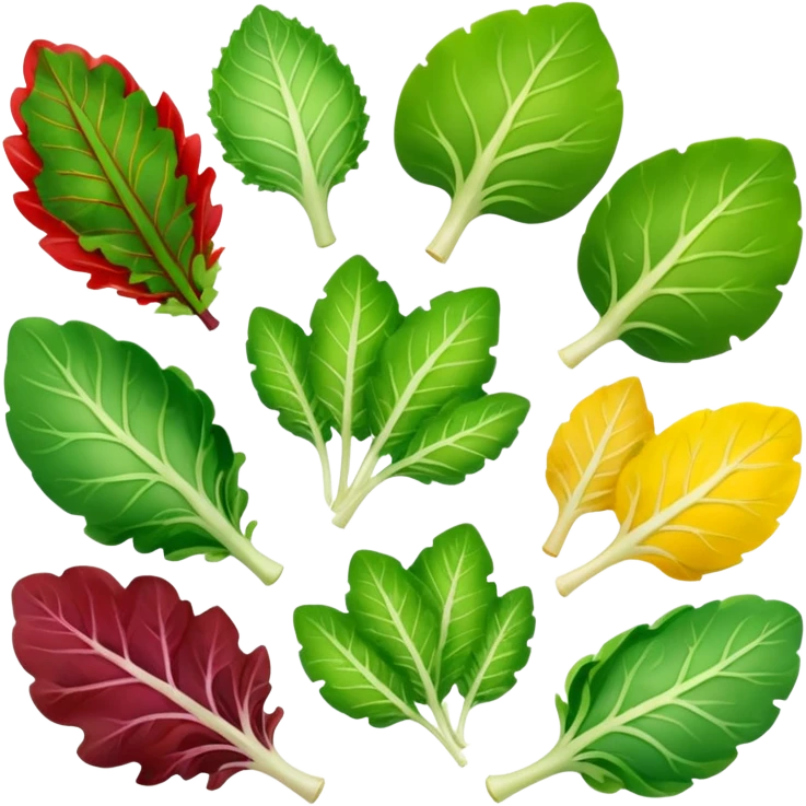different salad leaves different colors  emoji