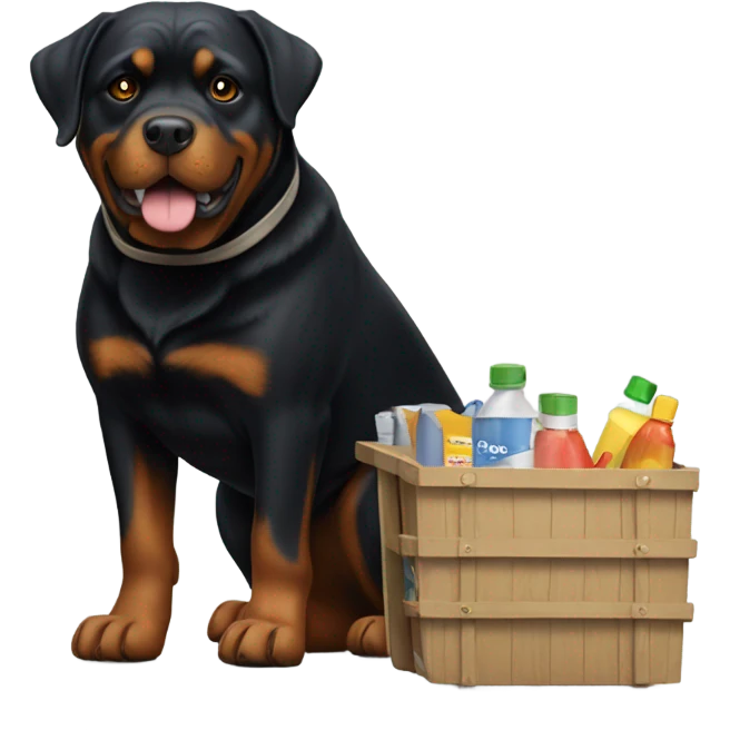 Rottweiler hauling a load  emoji
