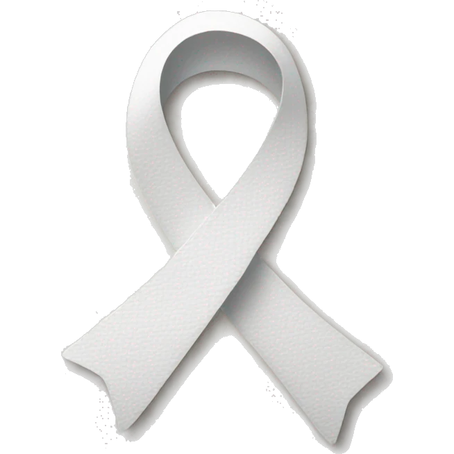 White ribbon for lung cancer  emoji