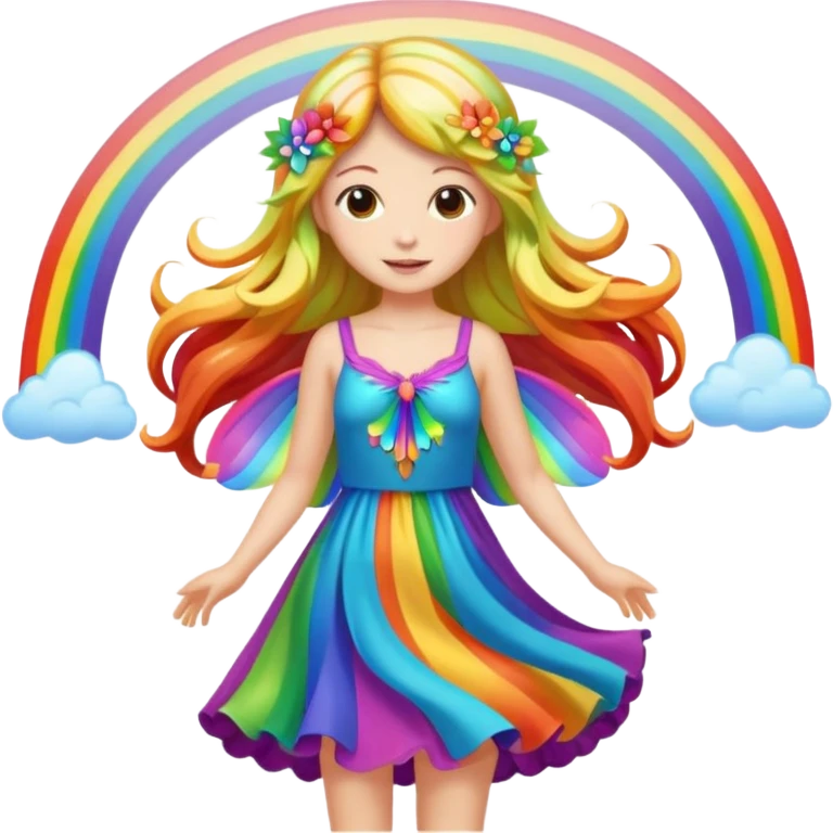 Fairy with rainbows emoji