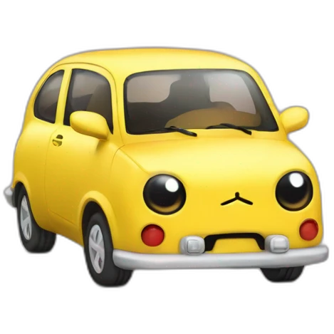pikachu with car emoji