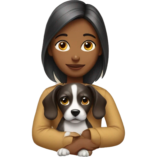 Girl with dog emoji