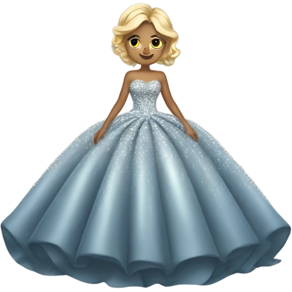 dress that looks like diamonds are coming up from the floor and engulfing a girl with dark blonde hair and mid skin luxurious ball gown x emoji