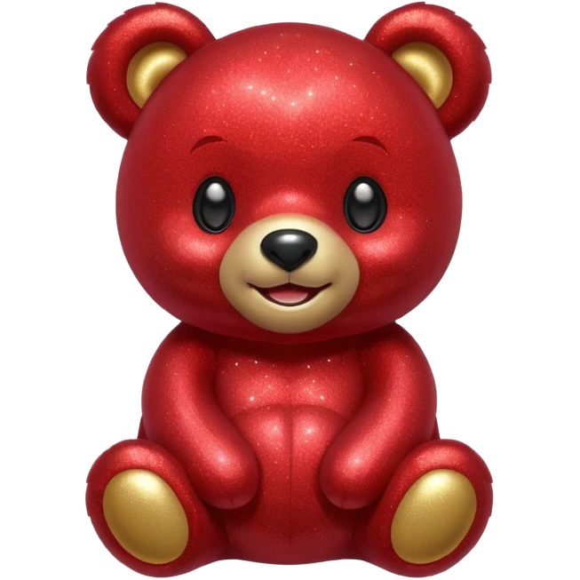 red glitter bear Happy  emoji