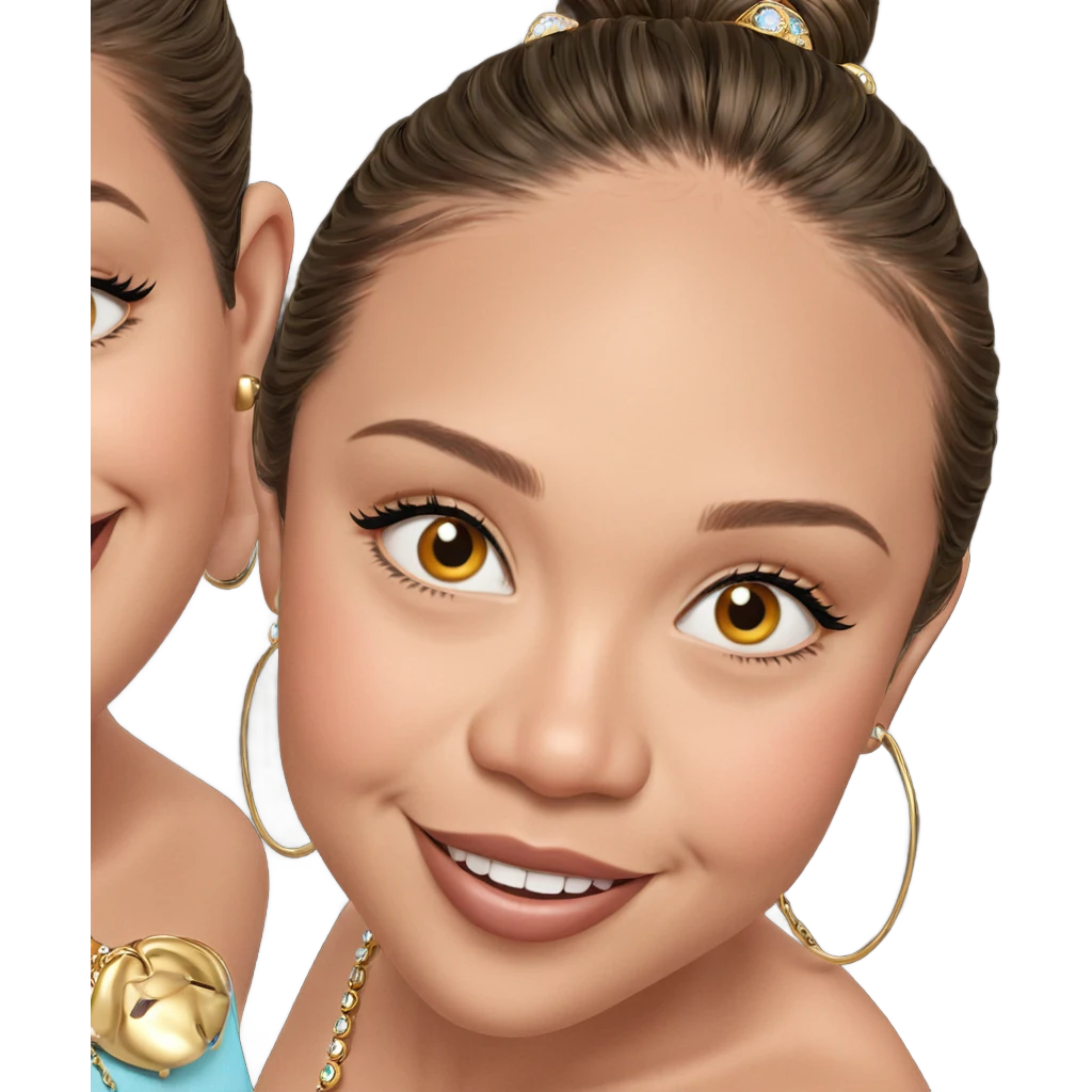 smiling girl with jewelry emoji