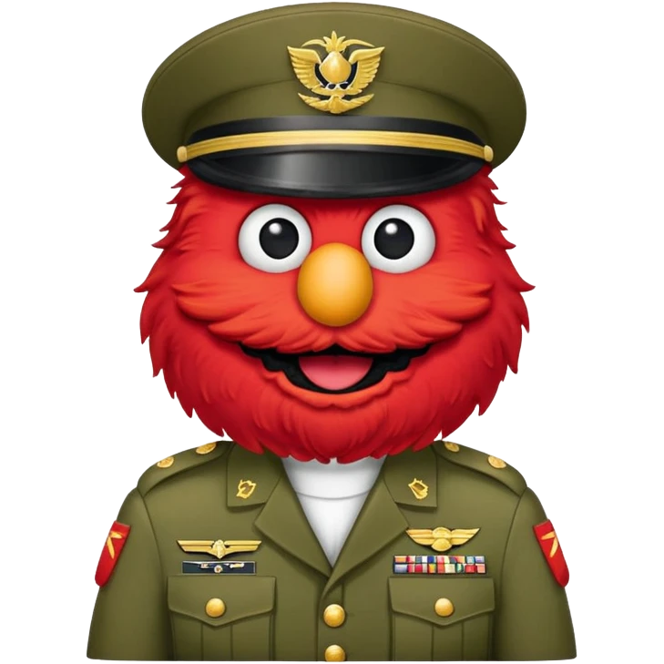 Elmo in the army emoji
