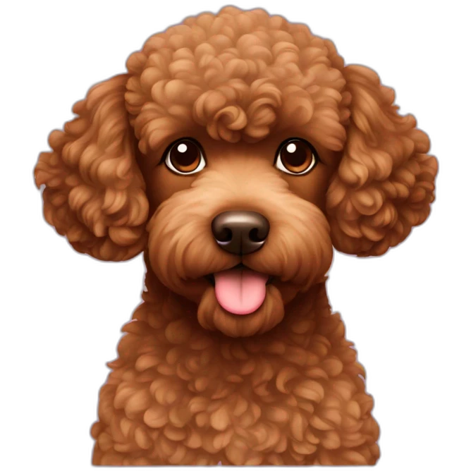 Kissing brown poodle emoji