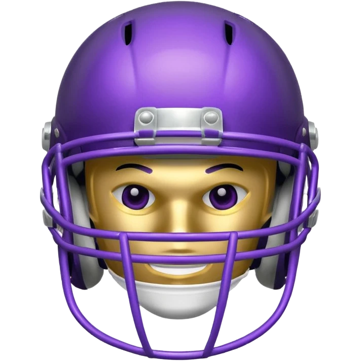 College football player helmet in purple color emoji