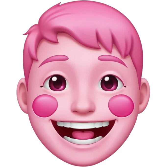 Pink face laughing with happy tears emoji