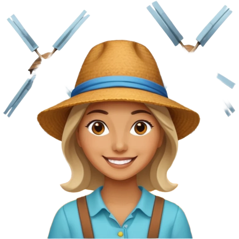 WOMAN WEARİNG ÇİFTÇİ HAT with  Windmills emoji