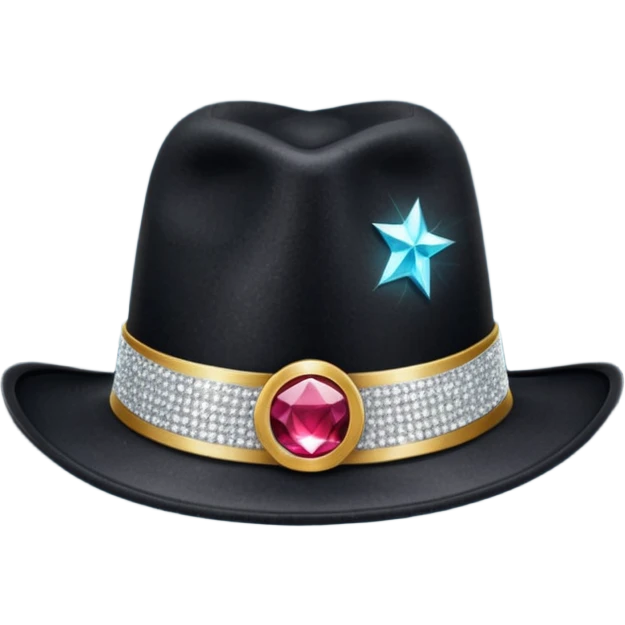 Glitter Black Hat Copas Symbol of Card emoji
