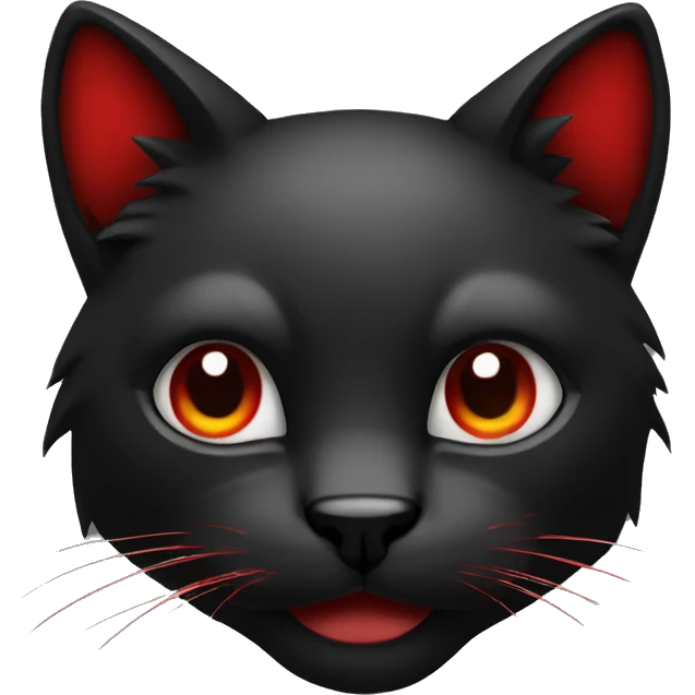 cool edgy black and red feline Fakémon emoji